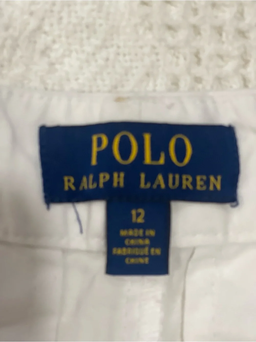 Ralph Lauren White Flat-Front Chino Shorts